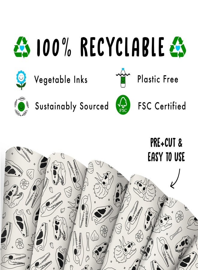 CENTRAL 23 Boy Wrapping Paper - 6 Sheets of Birthday Gift Wrap and Tags - Dinosaur Wrapping Paper - For Baby Shower, Christening, Valentines Day - For Kids Girls Him Her - Recyclable - Image 3